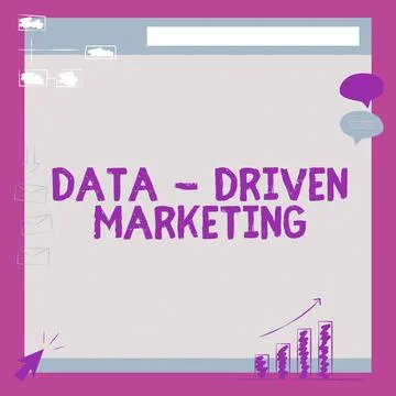 Hand writing sign Data Driven Marketing. Word Written on Strategy built on Stock Illustration