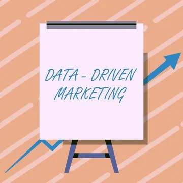 Hand writing sign Data Driven Marketing. Word for Strategy built on Insights 스톡 일러스트