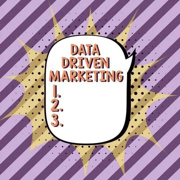 Hand writing sign Data Driven Marketing. Business concept Strategy built on 스톡 일러스트