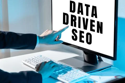 Hand writing sign Data Driven Seo. Internet Concept Search engine optimization Stock Photos