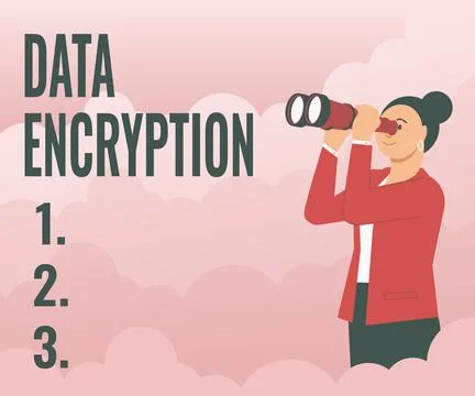Hand writing sign Data Encryption. Business overview Symmetrickey algorithm for イラスト素材