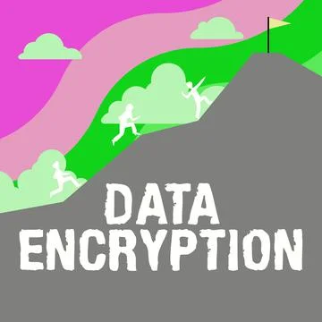 Hand writing sign Data Encryption. Internet Concept Conversion of data into code Illustrazione stock