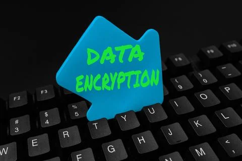 Hand writing sign Data Encryption. Business showcase Conversion of data into Stock Photos