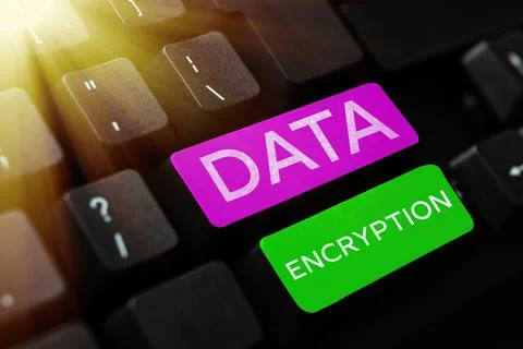 Hand writing sign Data Encryption. Word for Conversion of data into code for 스톡 사진