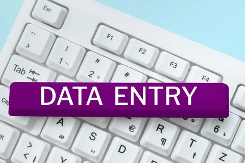 Hand writing sign Data Entry. Internet Concept process of inputting data or Stock Photos