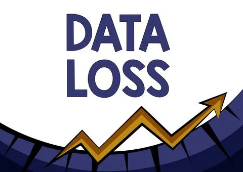 Hand writing sign Data Loss. Internet Concept process or event that results in Stock Illustration