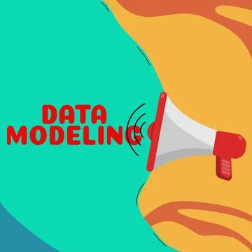 Hand writing sign Data Modeling. Internet Concept process of transferring data Stock Illustration