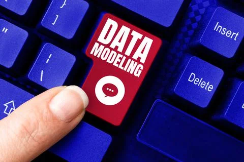 Hand writing sign Data Modeling. Conceptual photo process of transferring data Stockfoto's