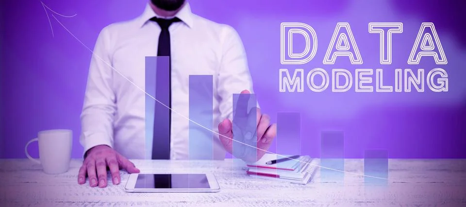Hand writing sign Data Modeling. Conceptual photo process of transferring data 스톡 사진