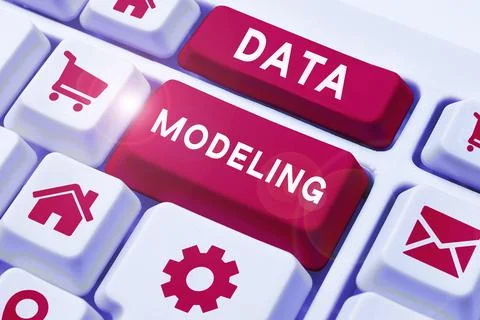 Hand writing sign Data Modeling. Business concept process of transferring data 写真素材
