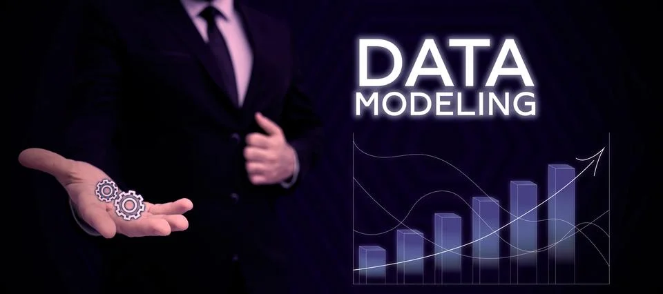 Hand writing sign Data Modeling. Conceptual photo process of transferring data 스톡 사진