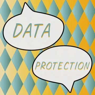 Hand writing sign Data Protection. Concept meaning safeguarding information away Stock Illustration