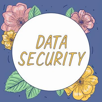Hand writing sign Data Security. Business approach Protected important personal Stock Illustration