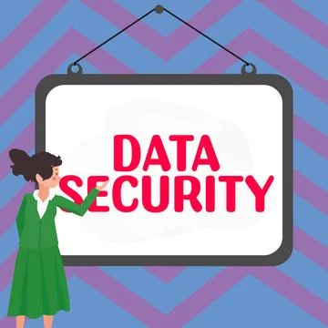 Hand writing sign Data Security. Concept meaning Confidentiality Disk Encryption Stockillustratie