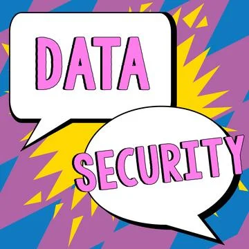 Hand writing sign Data Security. Business approach Confidentiality Disk Stock Illustration