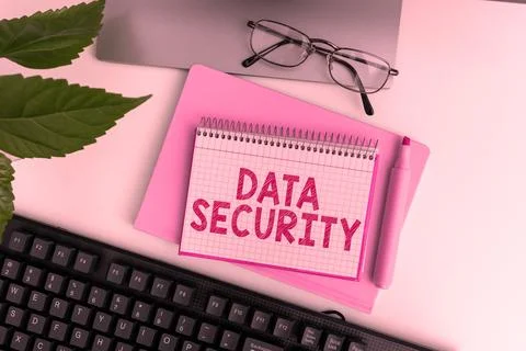 Hand writing sign Data Security. Business overview Confidentiality Disk Stock Photos