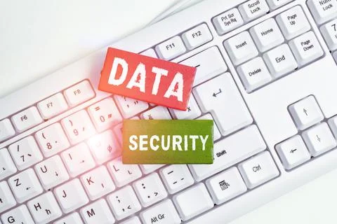 Hand writing sign Data Security. Business showcase Confidentiality Disk Stock Photos