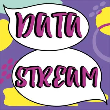 Hand writing sign Data Stream. Internet Concept sequence of digitally encoded Stock-Illustration