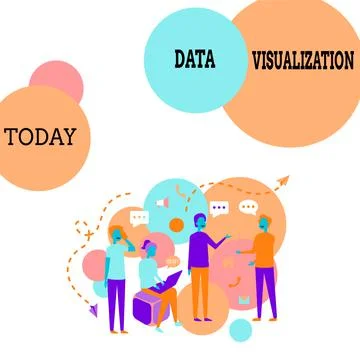 Hand writing sign Data Visualization. Word for representation of information in Stock Illustration