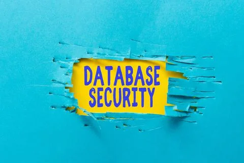 Hand writing sign Database Security. Business idea security controls to protect 写真素材