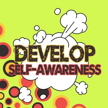 Hand writing sign Develop Self Awareness. Business showcase Improve sharp 스톡 일러스트