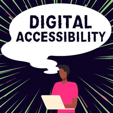 Hand writing sign Digital Accessibility. Business idea electronic technology Stock Illustration