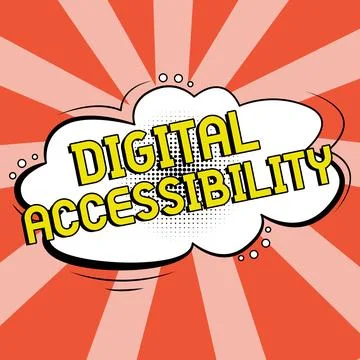 Hand writing sign Digital Accessibility. Business showcase electronic technology Stock Illustration
