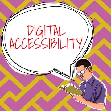 Hand writing sign Digital Accessibility. Internet Concept electronic technology Stock Illustration