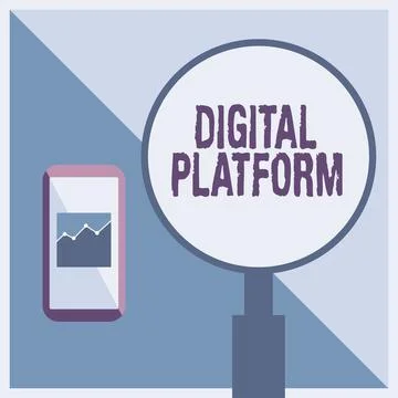Hand writing sign Digital Platform. Business approach marketing campaign or 스톡 일러스트