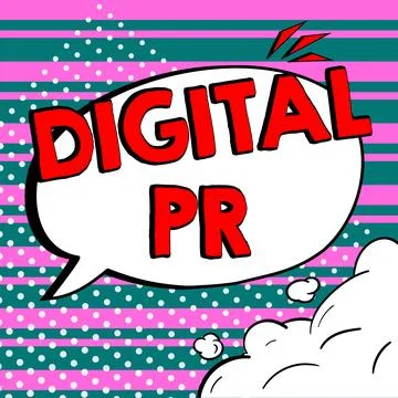 Hand writing sign Digital Pr. Word Written on marketing strategy used to Stock Illustration
