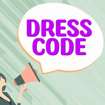 Hand writing sign Dress Code. Business showcase an accepted way of dressing for Illustrazione stock