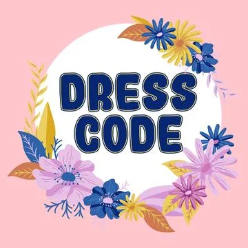 Hand writing sign Dress Code. Business overview an accepted way of dressing for Stock-Illustration