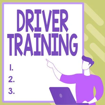 Hand writing sign Driver Training. Conceptual photo prepares a new driver to Stock Illustration