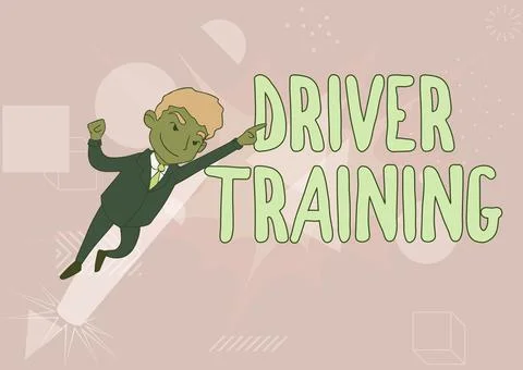 Hand writing sign Driver Training. Concept meaning prepares a new driver to Stock Illustration
