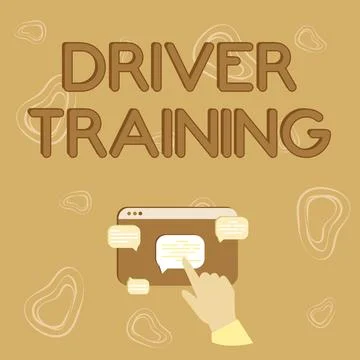 Hand writing sign Driver Training. Word Written on prepares a new driver to Stock Illustration