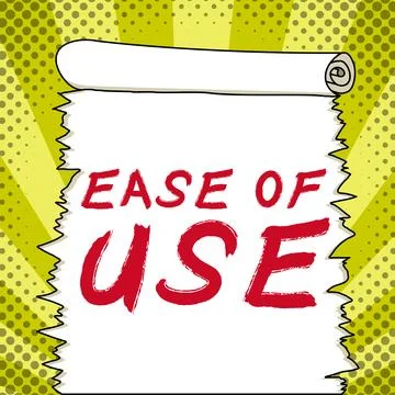 Hand writing sign Ease Of Use. Business overview User friendly easy to operate Stock Illustration