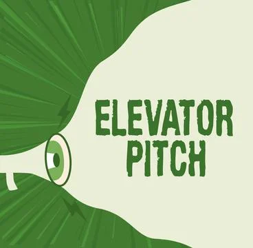 Hand writing sign Elevator Pitch. Word for A persuasive sales pitch Brief speech Illustrazione stock