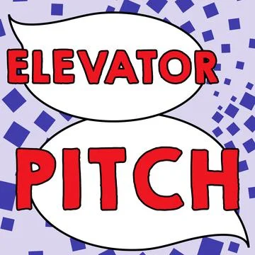 Hand writing sign Elevator Pitch. Concept meaning A persuasive sales pitch Brief Stock Illustration