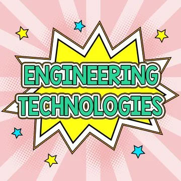 Hand writing sign Engineering Technologies. Business overview deal with physical Illustrazione stock