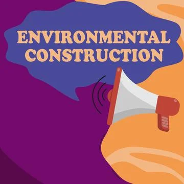Hand writing sign Environmental Construction. Word Written on knowledgeable Stock Illustration