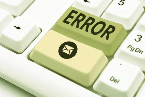 Hand writing sign Error. Word Written on failure or in deviation from the int Stock Photos