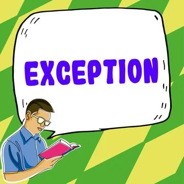 Hand writing sign Exception. Word Written on person or thing that is excluded Stock Illustration