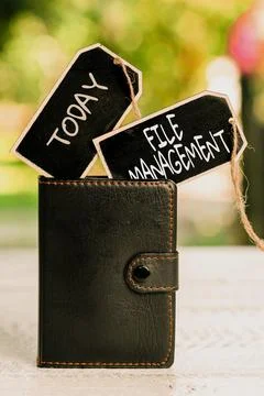 Hand writing sign File Management. Conceptual photo computer program that Stock-Fotos