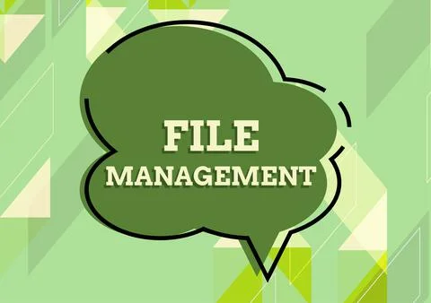 Hand writing sign File Managementcomputer program that provides user interface Stock Illustration