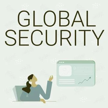 Hand writing sign Global Security. Business overview protection of the world Stock Illustration