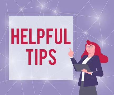 Hand writing sign Helpful Tips. Concept meaning Useful secret Information Advice Stock Illustration