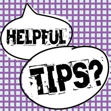 Hand writing sign Helpful Tips. Business approach advices given to be helpful Stock Illustration