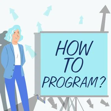 Hand writing sign How To Program. Business overview Instruction for computer Stock Illustration