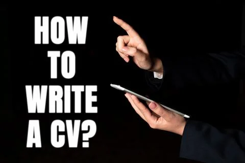 Hand writing sign How To Write A Cv. Conceptual photo Recommendations to make a Stock Photos
