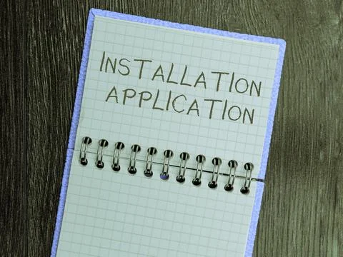 Hand writing sign Installation Application. Business approach the act of 스톡 사진